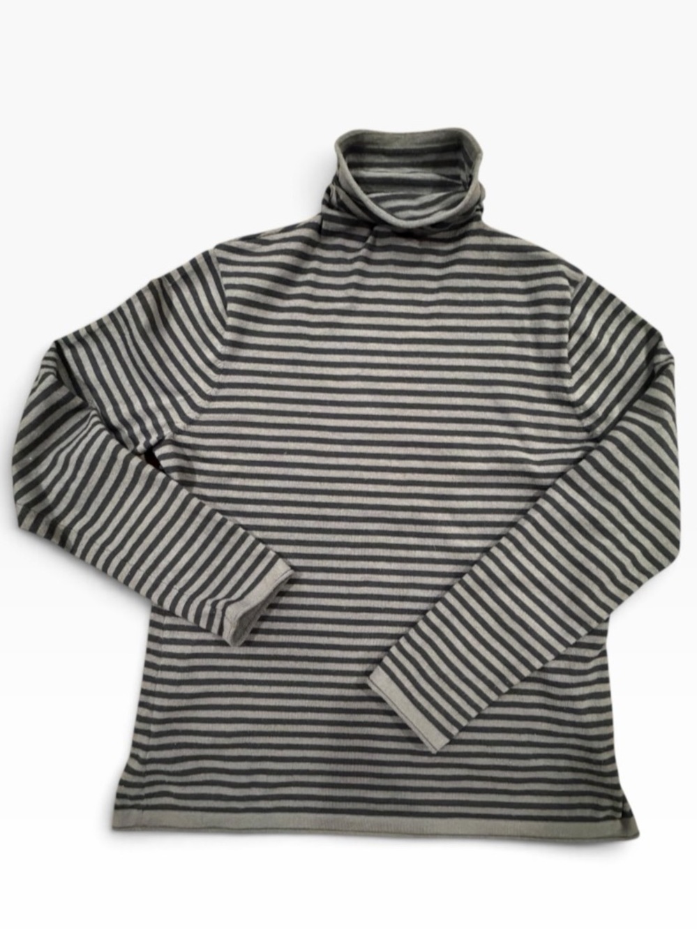 Duluth Trading Co Sno-sweat Striped Turtleneck Sweater - Gray/Black
